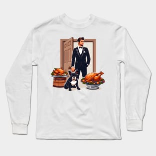 French Bulldog Thanksgiving Long Sleeve T-Shirt